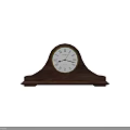 Classic Dark Brown Wooden Mantel Clock With White Dial Roman Numerals And Gold Frame
