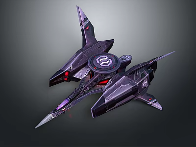 Futuristic Cosmic Spaceship Design With Advanced Aerospace Technology And Sharp Wings 3d model