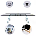 Modern Transparent Glass Ping Pong Table With Wheels And Wooden Paddles Including Ball Design