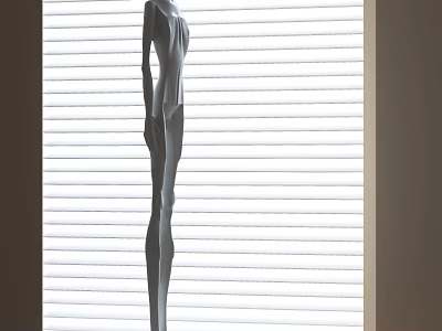 Modern Abstract Figure Decorative Ornament Set With Window Blinds Background 3d model