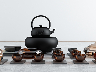 New Chinese Tea Set 3d model