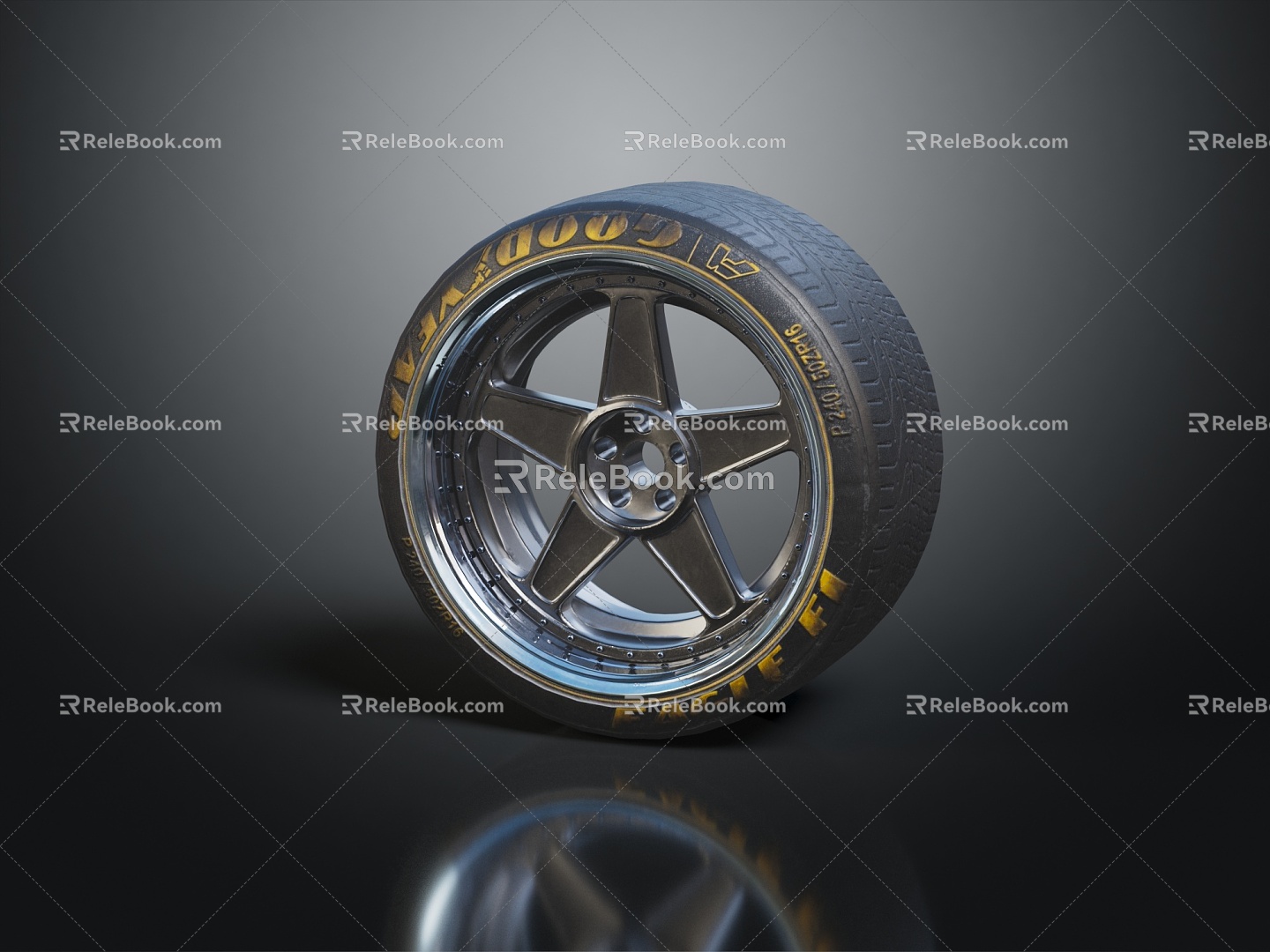 Modern tire wheels 3d model