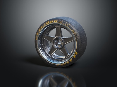 Modern tire wheels 3d model