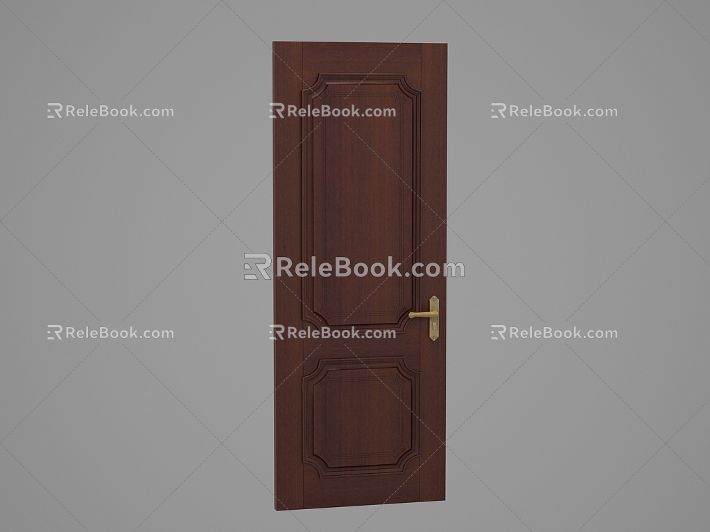 Chinese style door solid wood door interior door 3d model