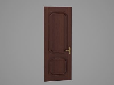 Chinese style door solid wood door interior door 3d model