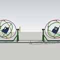Rotating Space Circle Rotating Qiankun Children's Amusement Equipment 3d model