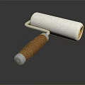 Paint Roller With Wooden Handle And White Roller For Home Improvement Painting Tool
