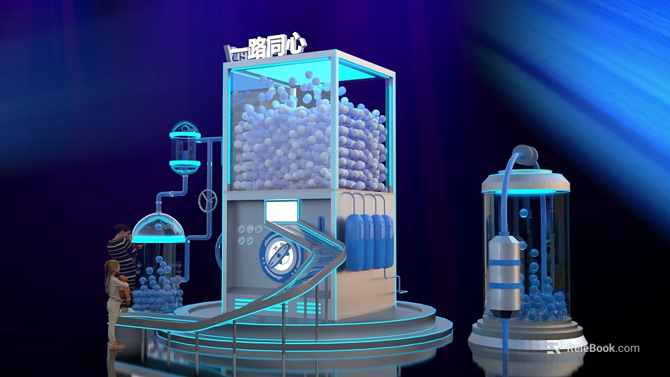 Modern Commercial Equipment With Automatic Balls Interactive Design And Lighting Effects 3d model 