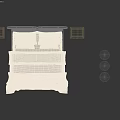 Double Bed with Brown and Gray Headboard White Pillows Comfortable Bedding and Matching Nightstands