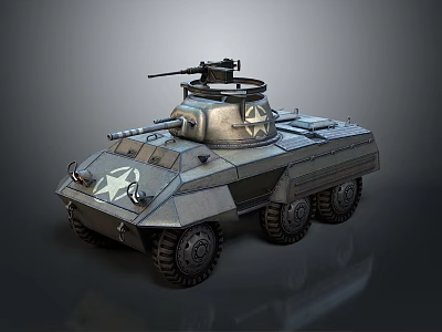 Military Armored Tank With Turret Mounted Cannon Steel Tracks And Armor Plates 3d model
