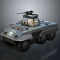 Military Armored Tank With Turret Mounted Cannon Steel Tracks And Armor Plates