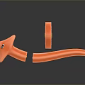 Playful Orange Cartoon Animal Character 3D Model Design With Bright Features