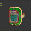 Luxury Gold Ring With Square Green Emerald Gemstone And Diamond Decorative Accents