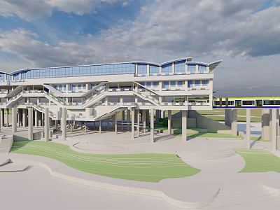 Modern Metro Station 3d model