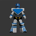 Blue And Silver Metallic Robot Action Figure With Shiny Armor Details