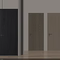 Modern Interior Design Featuring Hinged Doors With Different Wooden Texture Tones 3d model