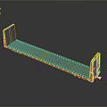 Gray Flatbed Train Car with Orange Frame and Reflective Surface Design 3d model