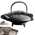 Elegant Minimalist Modern Tea Set With Ceramic Teapot Wooden Octagonal Tray Teacups Bowls And Spoon