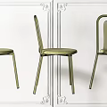 Green and Blue Modern Dining Chairs With Simple Design and Metal Legs