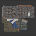 Multi Story Building Structure Model With Frame Modules And Staircase Elements
