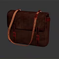 Brown Leather Messenger Bag with Classic Design Adjustable Shoulder Strap and Metal Buckles