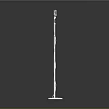 Modern Standing Headphone Speaker with Slim Curved Pole Round Base and Silver White Design