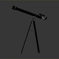 Scenic Natural Landscape View Observed Through Black Telescope On Tripod