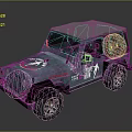 Teal Vintage Jeep With Soft Top Classic Body Graphics And Off Road Wheels