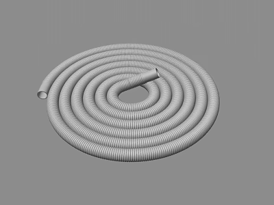 Flexible Gray Spiral Coiled Hose With Circular Shape And Central Opening 3d model