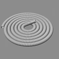 Flexible Gray Spiral Coiled Hose With Circular Shape And Central Opening 3d model