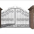 European gate fence 3d model