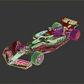 Formula 1 Race Car With Sleek Aerodynamic Design Black White Red Livery And Rear Wing