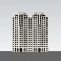 Modern High Rise Residential Building Exterior With Trees And Street View
