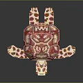 Player Character Interacting With Pink And White Blocky Pixel Turtle Creature In Minecraft Style 3d model