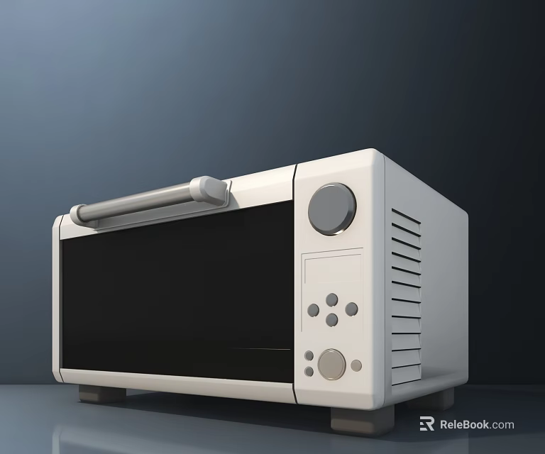 White Modern Design Kitchen Oven With Countertop Knobs Buttons And Handle For Home Use 3d model