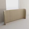 Modern Beige Upholstered Headboard With Curved Design And Stitched Details