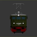 Vintage Green Locomotive With White Roof Dual Pantographs Windows And Red Base