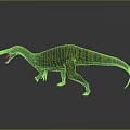Realistic Dinosaur Model With Yellow And Black Striped Skin And Open Mouth