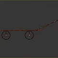 Vintage Handcart With Weathered Wooden Platform Metal Frame And Two Wheels Design