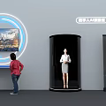 Interactive Zone Featuring VR Headset Experience Person Child And Humanoid Model
