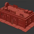 Cartoon Scene of Old Wooden Shop with Sale Sign Green Roof and Stone Path