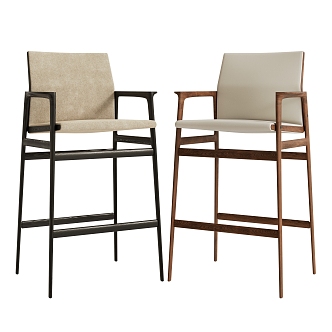 Modern Bar Chair Bar Chair Solid Wood Bar Chair High Chair Single Chair 3d model