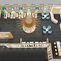 Modern Leisure Area Interior With Wooden Partitions Comfortable Sofas And Bookshelves