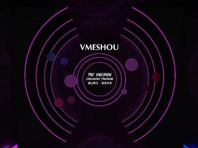 Elevator Corridor With Purple Circular Lines And Colorful Dots For Fashion Design Vision 3d model