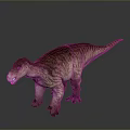 Dinosaur Model With Brown And White Stripes In Standing Position Showing Realistic Details