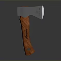 Schrade Axe Weapon with Wooden Handle and Sharp Metal Blade Design 3d model