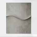 Gray Square Wall Decor With Wavy Design And Textured Surface Mounted On White Wall 3d model