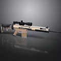 Modern Tactical Sniper Rifle With Scope Beige Black Design And Transparent Magazine