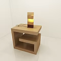 Modern Minimalist Wooden Table Lamp With Stacked Blocks And Gradual Wood Tones