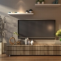 TV cabinet background wall 3d model